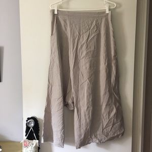 RUNDHOLZ BLACK LABEL Natural Linen Blend Drop Crotch Sarouel Pants M